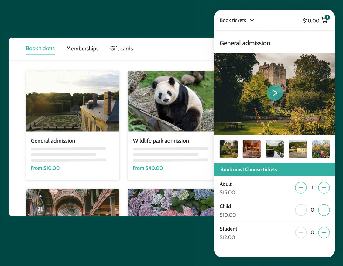 Rezdy alternative ticketing software and EPOS shop view