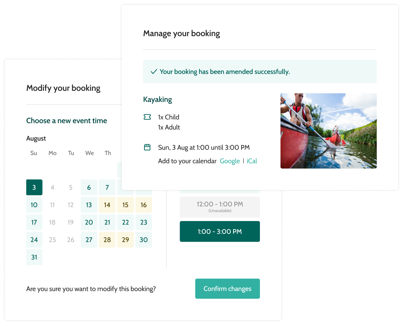 Manage your activity booking system - Beyonk graphic interface